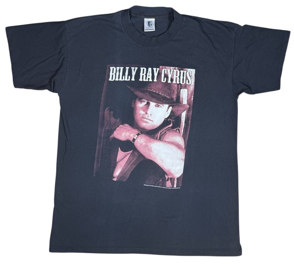 Vintage 1995 Billy Ray Cyrus Redneck Heaven Tour Shirt USA Double Sided Black